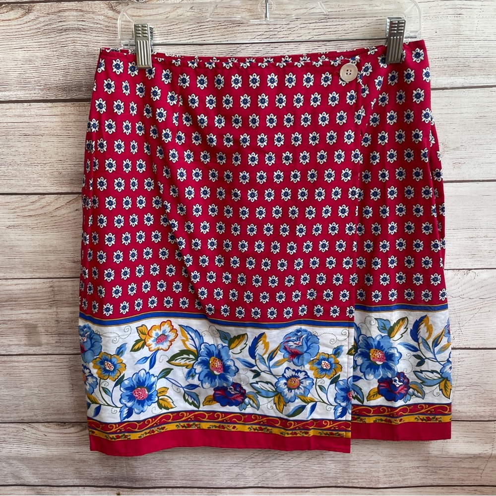 VINTAGE SARAH CHAPMAN WRAP SKIRT IN‎ FLORAL PRINT